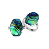 Sterling Silver Handcrafted Abalone Shell Statement Ring